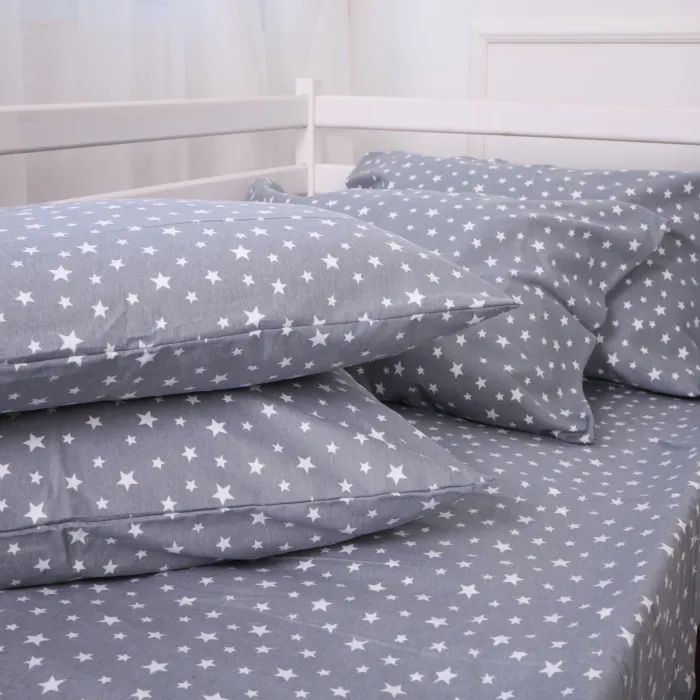Постельное белье MirSon 012 Grey Stars Фланель 160х220 Полуторный Евро (2200009653094) изображение 12