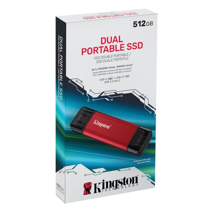 Накопичувач SSD USB Type-C 512GB Dual Portable Kingston (SPSD/512GB) зображення 4