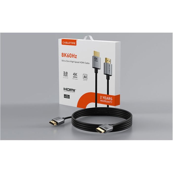 Кабель мультимедійний HDMI M to HDMI M 2.0m V2.1 8K60Hz Cabletime (CA915910) зображення 10