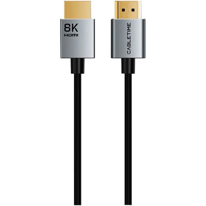 Кабель мультимедійний HDMI M to HDMI M 2.0m V2.1 8K60Hz Cabletime (CA915910)