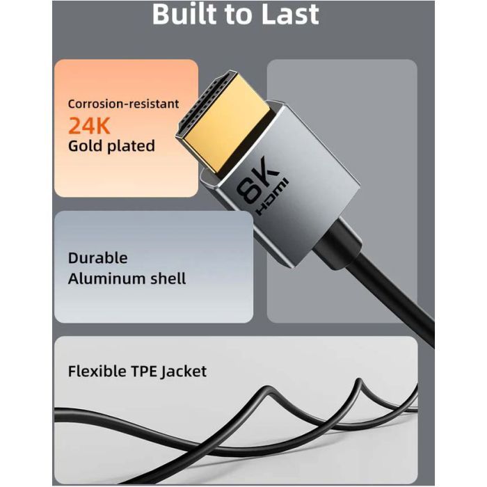 Кабель мультимедійний HDMI M to HDMI M 2.0m V2.1 8K60Hz Cabletime (CA915910) зображення 9