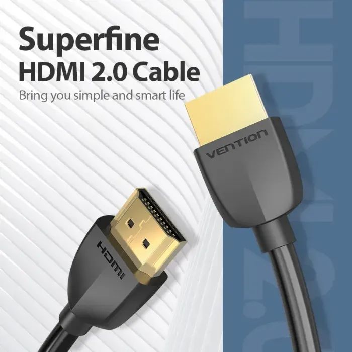 Кабель мультимедийный HDMI M to HDMI M 0.5m 4K60Hz black Vention (AAIBD) изображение 2