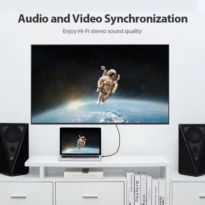 Кабель мультимедийный HDMI M to HDMI M 0.5m 4K60Hz black Vention (AAIBD) изображение 5