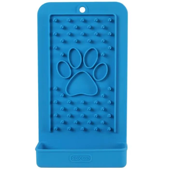 Посуд для собак Dexas Килимок для злизування ласощів вертикальний (блакитний) (0084297310004)