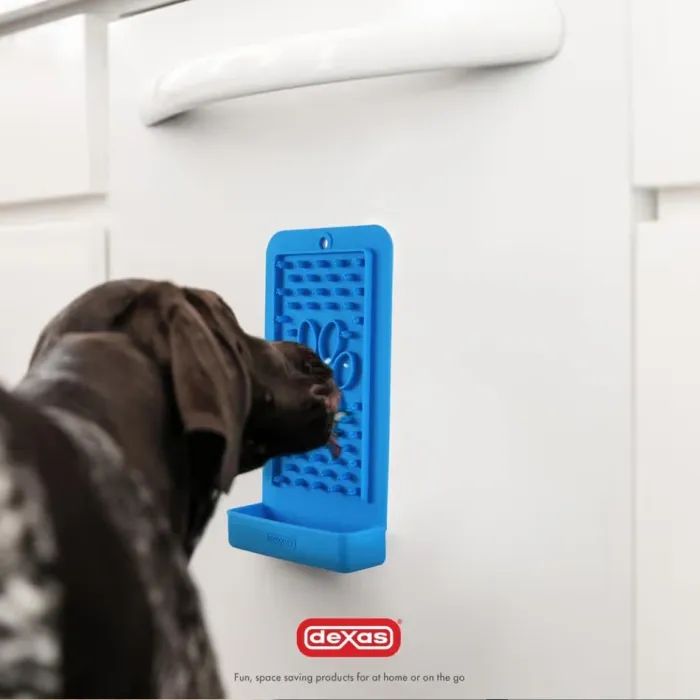 Посуд для собак Dexas Килимок для злизування ласощів вертикальний (блакитний) (0084297310004) зображення 2