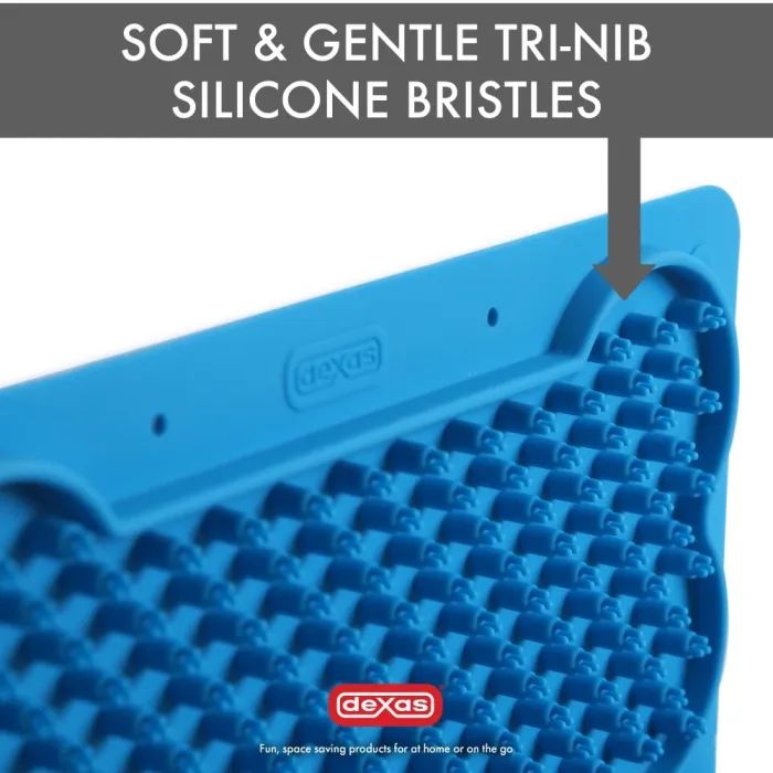 Посуд для собак Dexas Килимок для злизування ласощів вертикальний (блакитний) (0084297310004) зображення 4