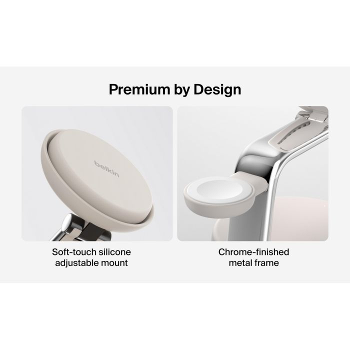 Зарядное устройство Belkin UltraCharge Pro Wireless 3-in-1 25W sand (WIZ040KQSD) изображение 5