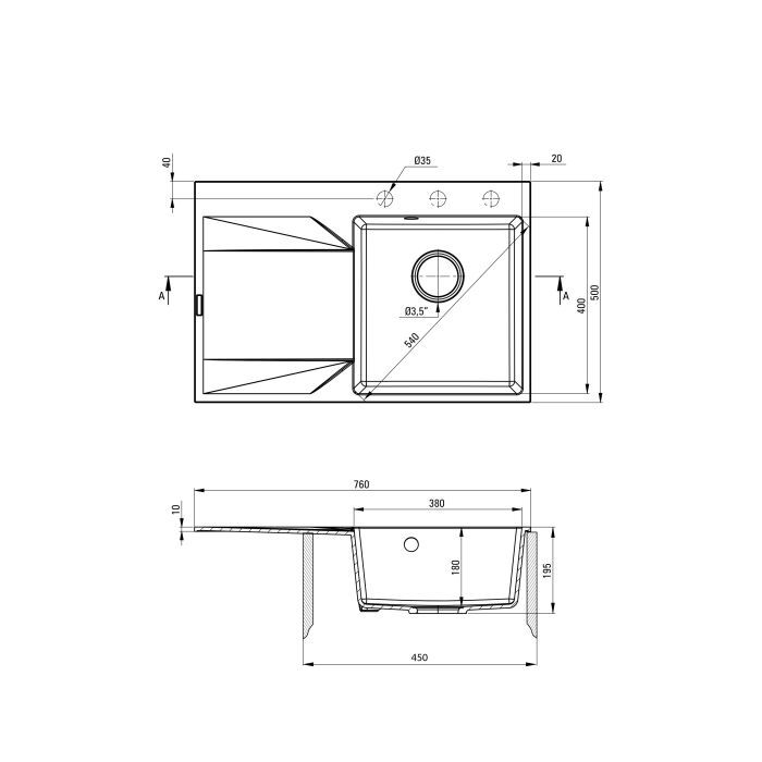 Мийка кухонна Deante Evora графіт (ZQJ_211L) зображення 2