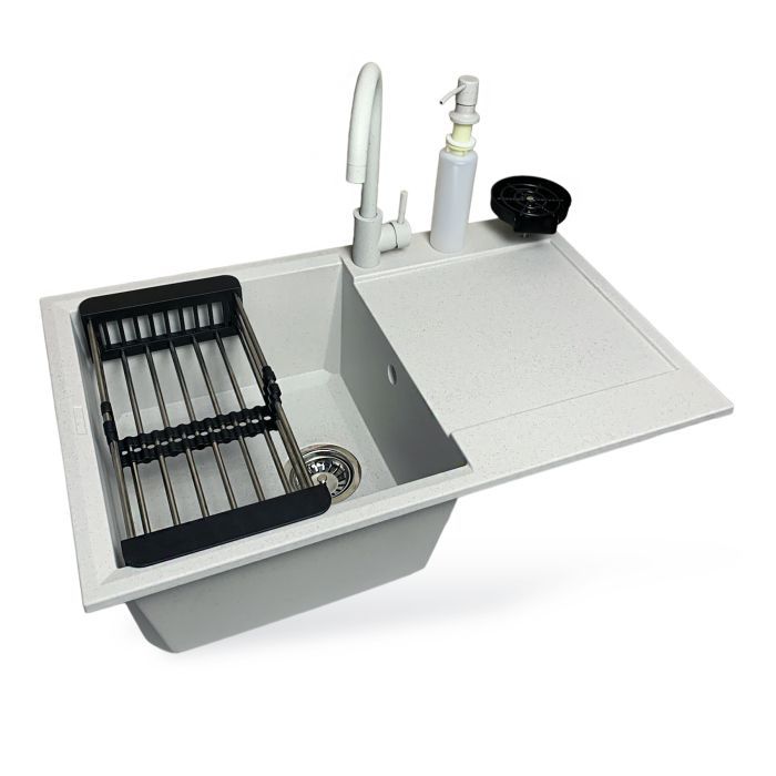 Мойка кухонная Adamant Horizon Old stone + змішувач + дозатор + ополіскувач склянок + кол (4824296106310)