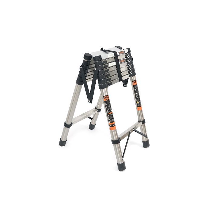 Лестница Voltronic 3.1м двойная 8+8 ступеней, нержавеющая сталь, до 150кг, ширина 46см (YT43389)