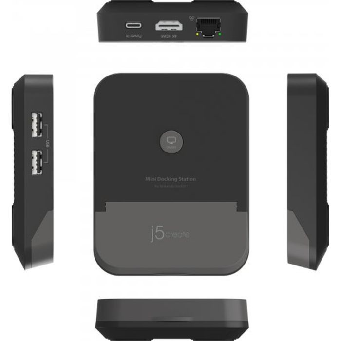 Порт-реплікатор J5create Dock-Station Nintendo Switch (HDMI/PD/USB-A/USB-C/LAN) (JCD620-N) зображення 4