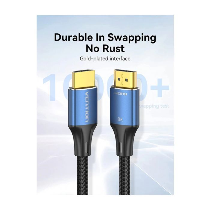 Кабель мультимедійний HDMI M to HDMI M 1.5m V2.1 8K 60Hz blue Vention (ALGLG) зображення 3