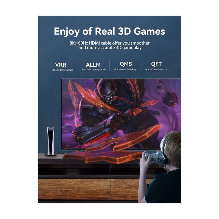 Кабель мультимедійний HDMI M to HDMI M 1.5m V2.1 8K 60Hz blue Vention (ALGLG) зображення 5