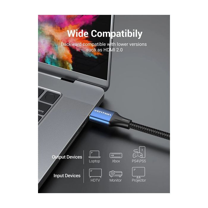 Кабель мультимедійний HDMI M to HDMI M 1.5m V2.1 8K 60Hz blue Vention (ALGLG) зображення 7
