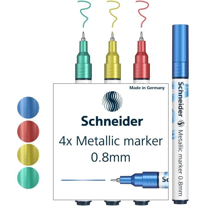Набор маркеров Schneider металлик Paint-It 0,8 мм 4 шт (ML01011502) изображение 4