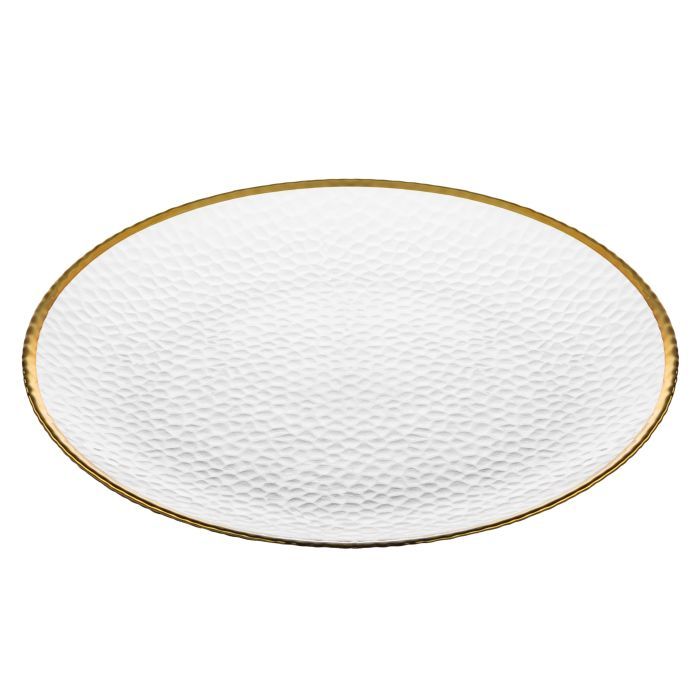 Тарілка Ardesto Dew 27см, скло, прозорий (AR5039)