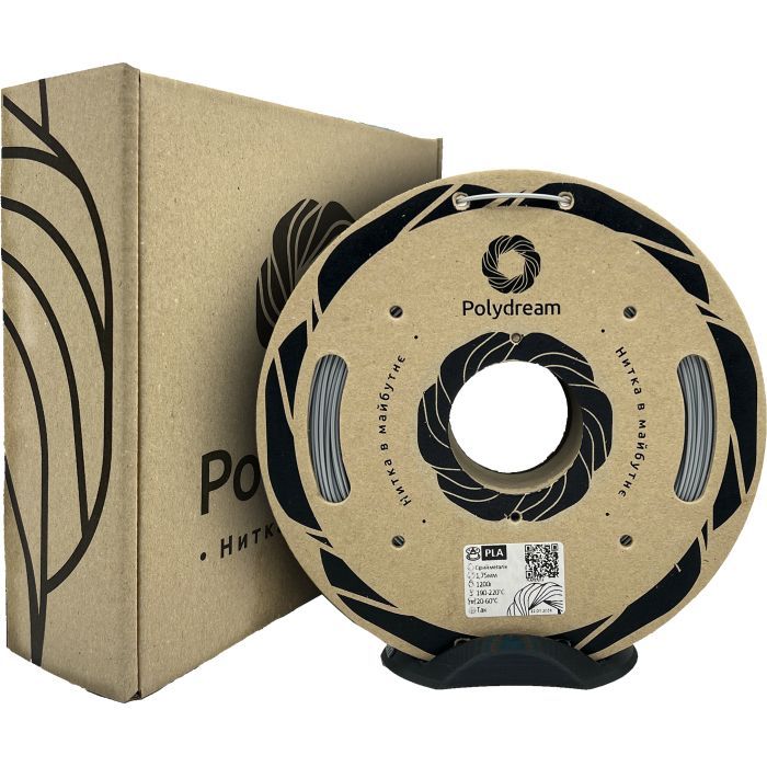 Пластик для 3D-принтера Polydream PLA 1,75mm 1,2кг Gray metallic (PLA7001/12) изображение 2