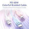Дата кабель USB-C to USB-C 1.0m 60W aluminum alloy white Vention (TRDWF) изображение 2