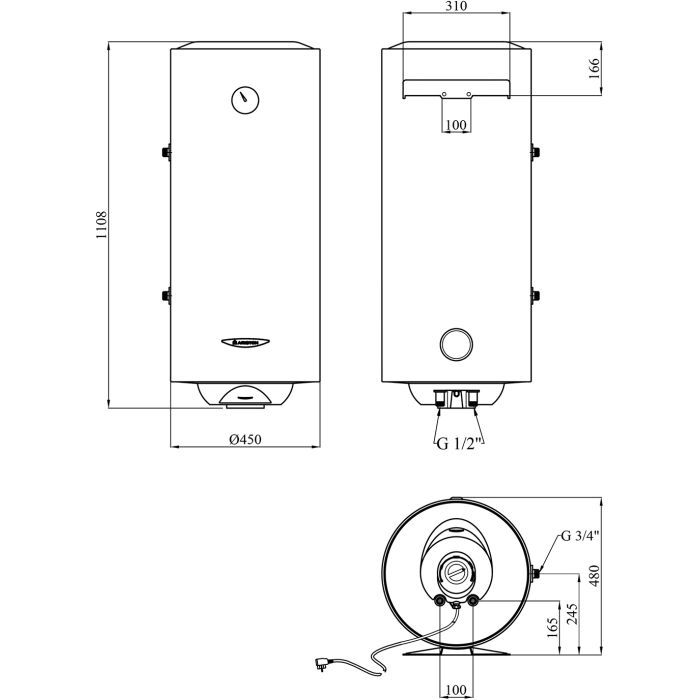 Бойлер Ariston PRO R 120 VTS EVO EU (3060649) изображение 3
