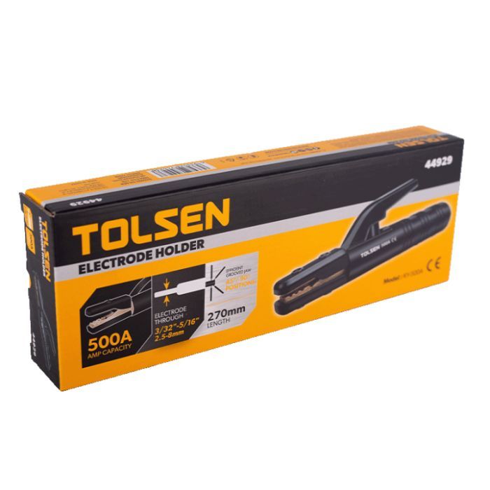 Тримач електродів Tolsen Профі, 500 A, нейлон, 270 mm, залізо латунь (44929) зображення 5