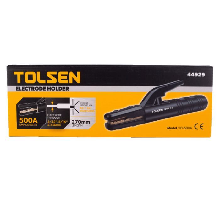 Тримач електродів Tolsen Профі, 500 A, нейлон, 270 mm, залізо латунь (44929) зображення 6