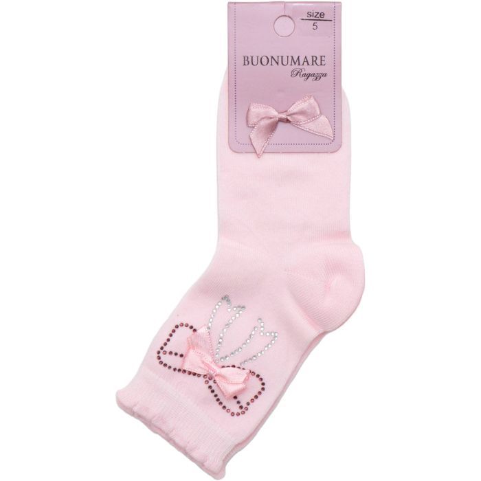 Носки детские BNM с бантиками из страз (M0C0102-0808-5G-pink)