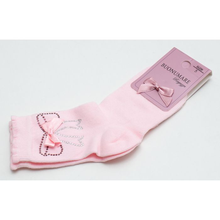 Носки детские BNM с бантиками из страз (M0C0102-0808-5G-pink) изображение 2