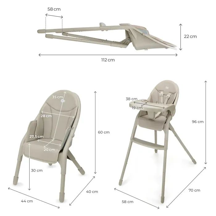 Стілець для годування Kinderkraft Dinnly Beige (5902533931569) зображення 12