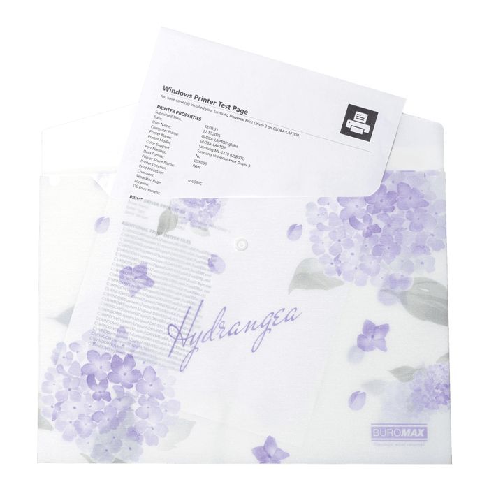 Папка - конверт Buromax А4 на кнопці, DREAM ARABESKI, напівпрозора, світло-синя (BM.3943-30) зображення 2