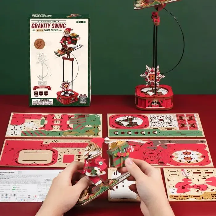 Конструктор Robotime Rokr 3D Санта на лижах (MCD06) изображение 4