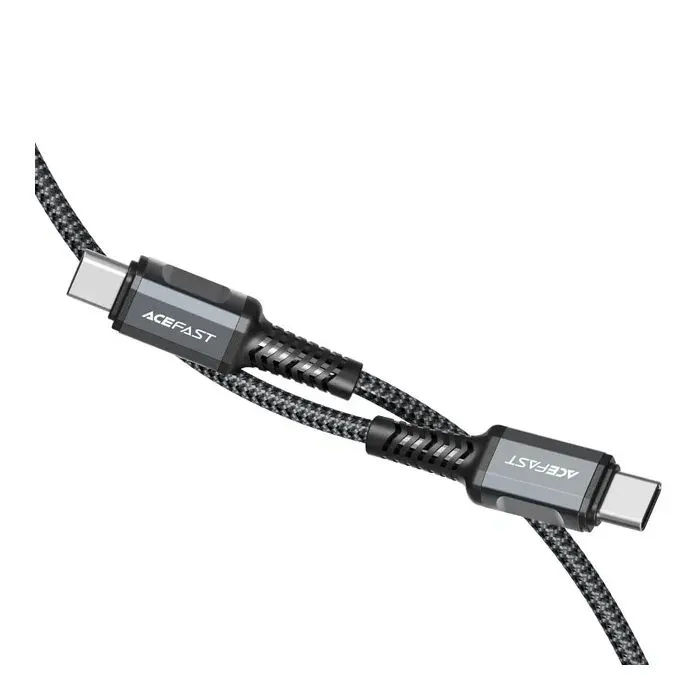 Дата кабель USB-C to USB-C 1.2m 3A nylon black Acefast (6974316280521) изображение 2