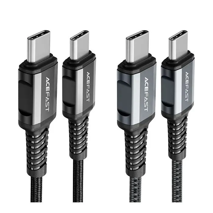 Дата кабель USB-C to USB-C 1.2m 3A nylon black Acefast (6974316280521) изображение 3