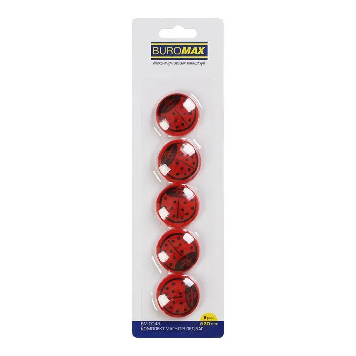 Магнит Buromax набор LADYBUG, 5 шт 20 мм (BM.0043)