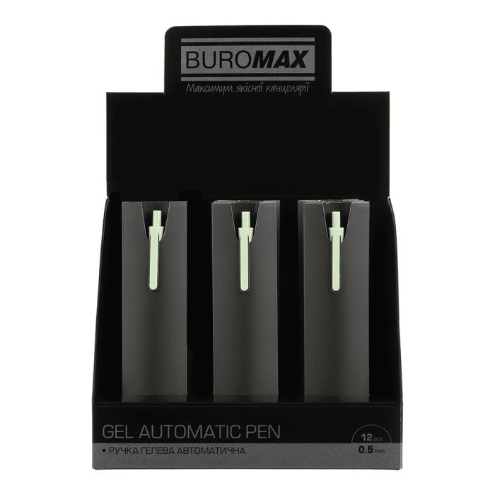 Ручка гелева Buromax автоматична SILK, 0,5 мм, сині чорнила, синя (BM.83100-02) зображення 5