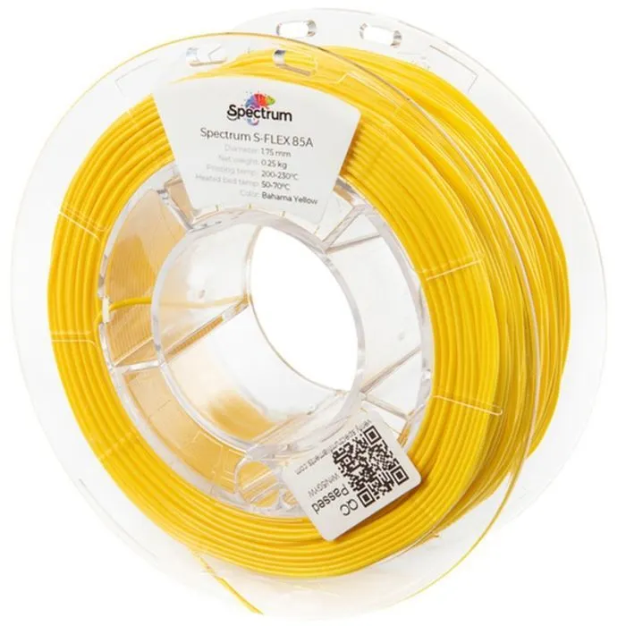 Пластик для 3D-принтера Spectrum S-Flex 85A 1.75mm 0.25kg Yellow, Bahama RAL 1018 (80565)