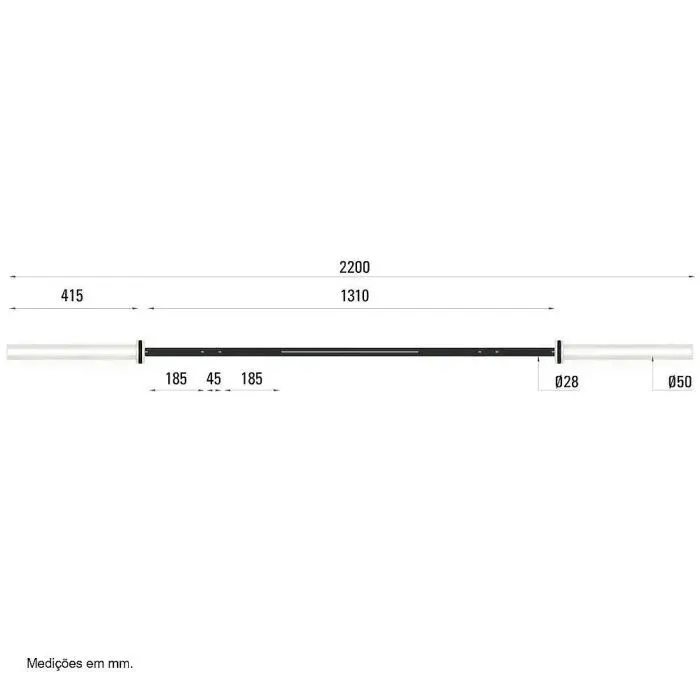 Гриф Toorx Max 450 Kg Cross Challenge 220 см 50 мм (BO-450) (932179) изображение 4
