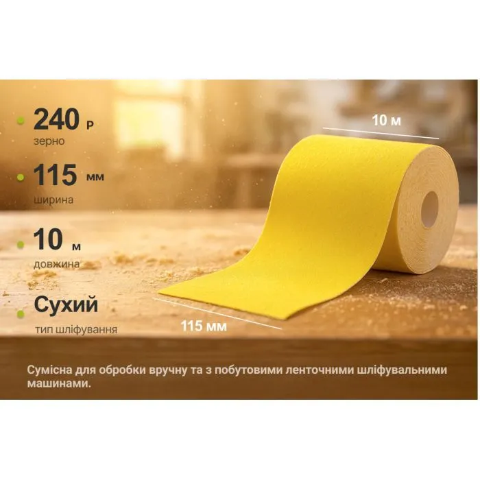 Наждачний папір Alloid на паперовій основі, 115мм х 10м, зерно 240 (SP-10240) зображення 6