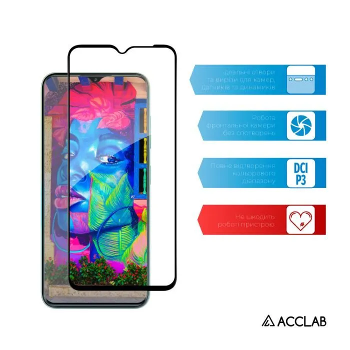 Скло захисне ACCLAB Full Glue ZTE Blade V50 Design Black (1283126620683) зображення 5