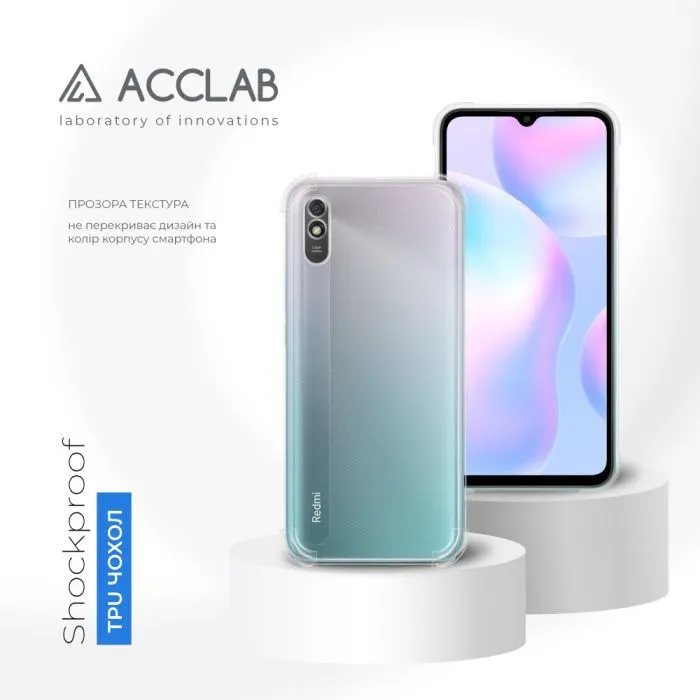 Чохол до мобільного телефона ACCLAB ShockProof Xiaomi Redmi 9A Transparent (1283126554100) зображення 4