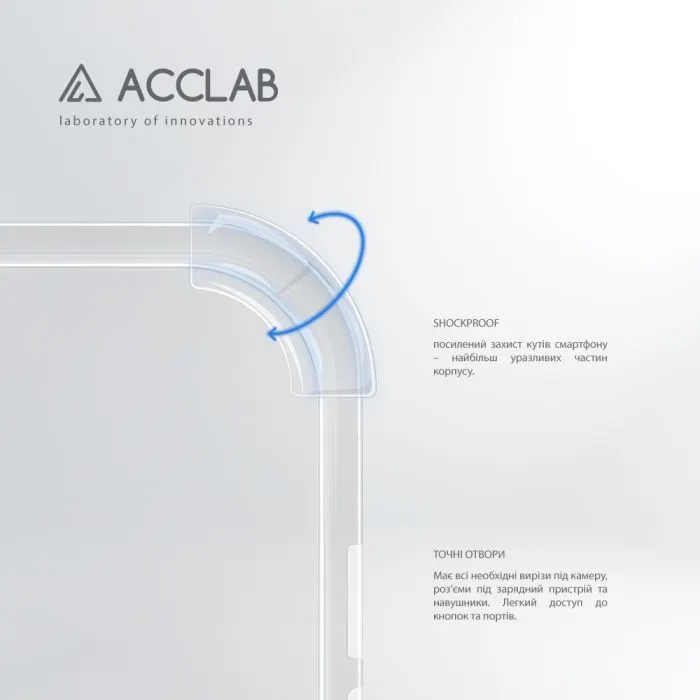 Чохол до мобільного телефона ACCLAB TPU ShockProof Apple iPhone 12 Transparent (1283126610806) зображення 3