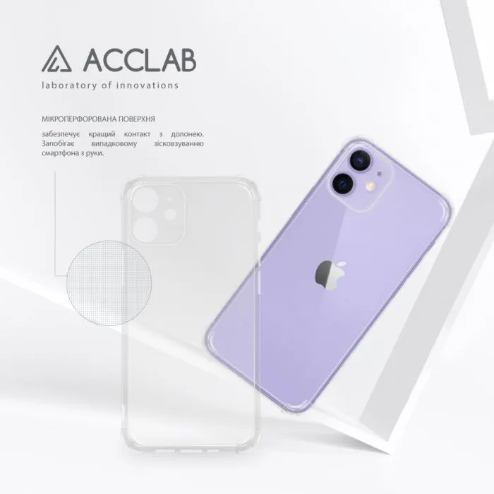 Чохол до мобільного телефона ACCLAB TPU ShockProof Apple iPhone 12 Transparent (1283126610806) зображення 5