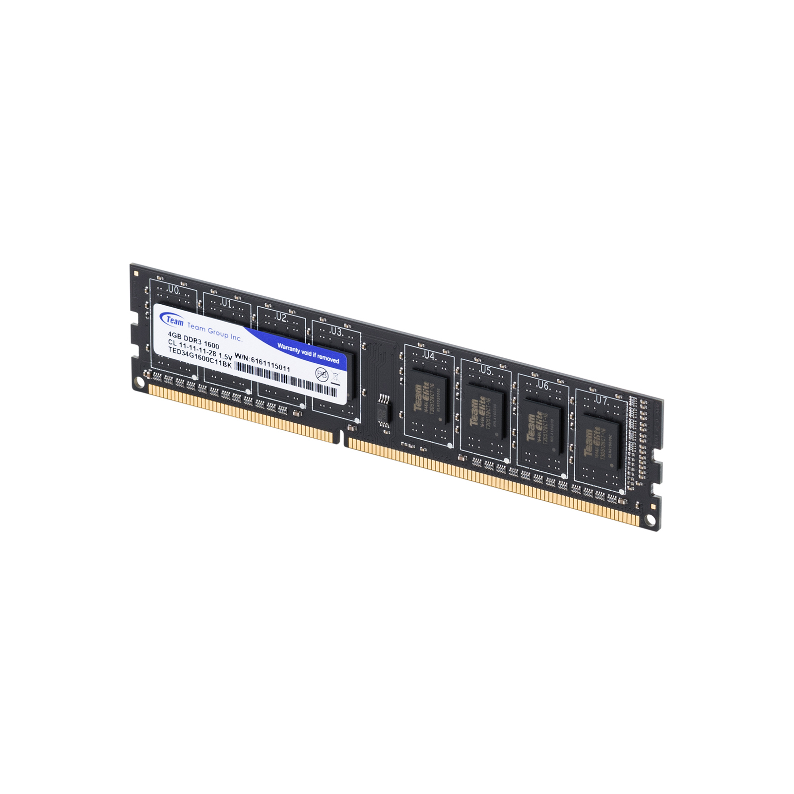 Модуль памяти для компьютера DDR3 4GB 1600 MHz Team (TED34GM1600C1101 / TED34G1600C1101) изображение 3