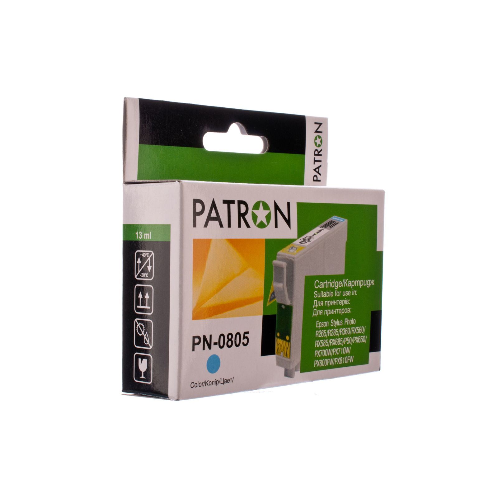 Картридж Patron EPSON R265/285/360,RX560/585/685,P50,PX650 BLACK (T0801) (PN-0801)