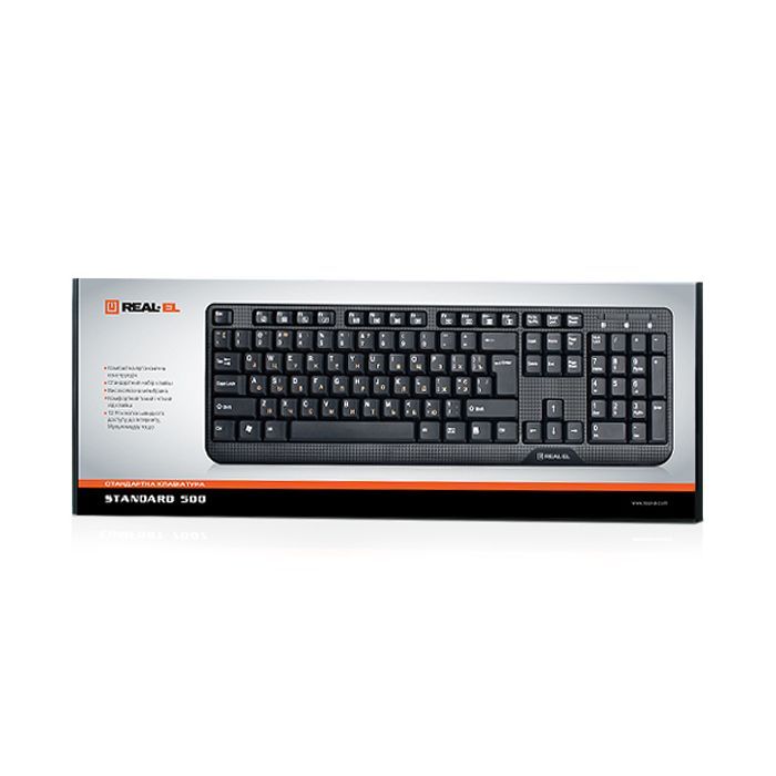 Клавиатура REAL-EL 500 Standard, USB, black изображение 2