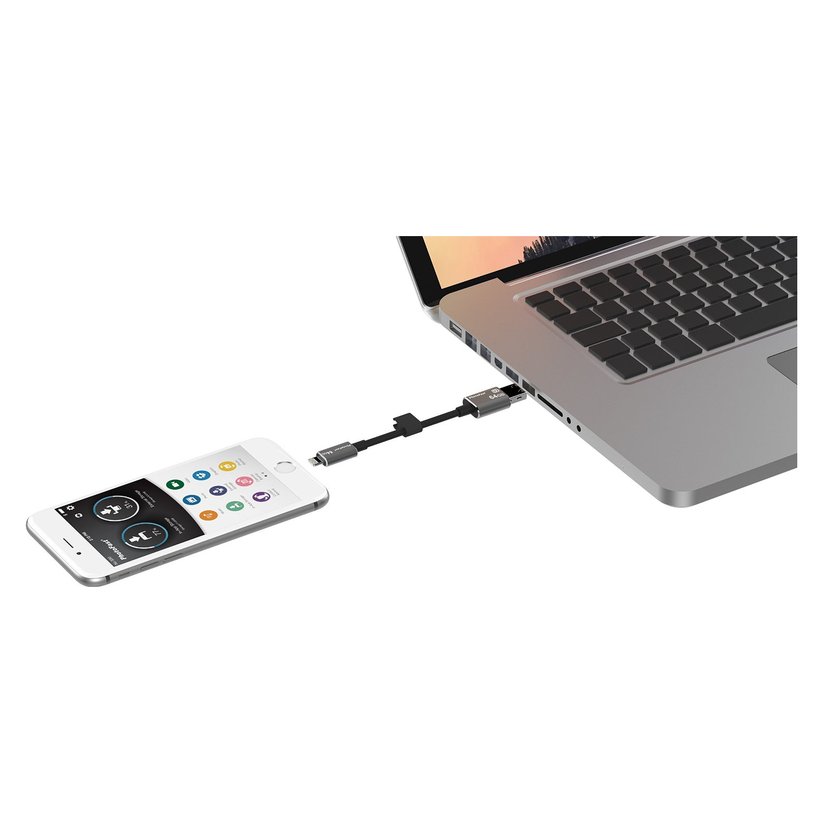 USB флеш накопичувач PhotoFast 64GB MemoriesCable Black USB 3.0 - Lightning (CABLEU3-64GB) зображення 10
