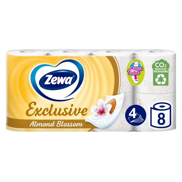Туалетная бумага Zewa Exclusive Миндальное молочко 4 слоя 8 рулонов (7322540837933)