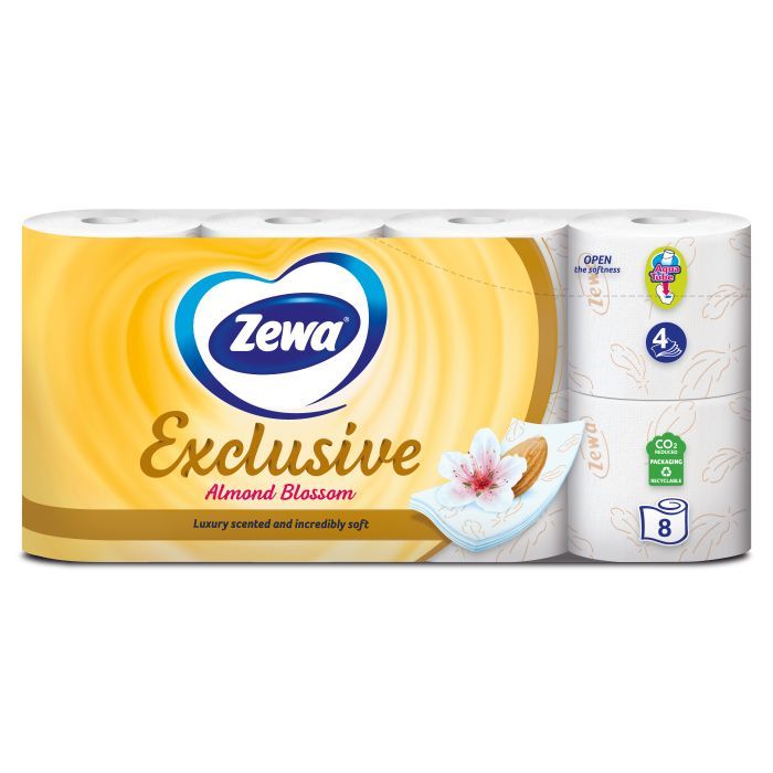 Туалетная бумага Zewa Exclusive Миндальное молочко 4 слоя 8 рулонов (7322540837933) изображение 2
