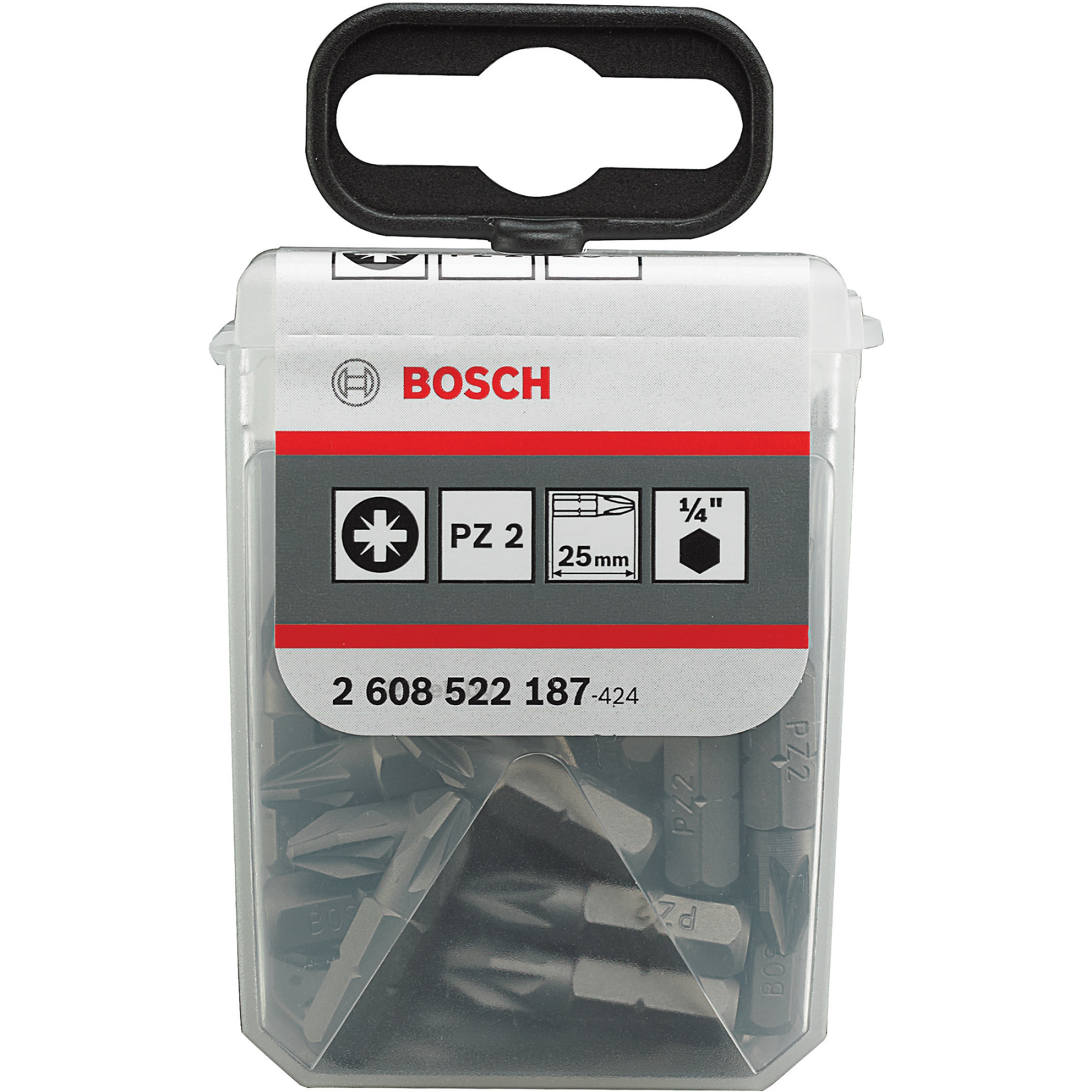 Набор бит Bosch Extra-Hart 25 мм PZ 2, 25 шт. (2.608.522.187) изображение 2