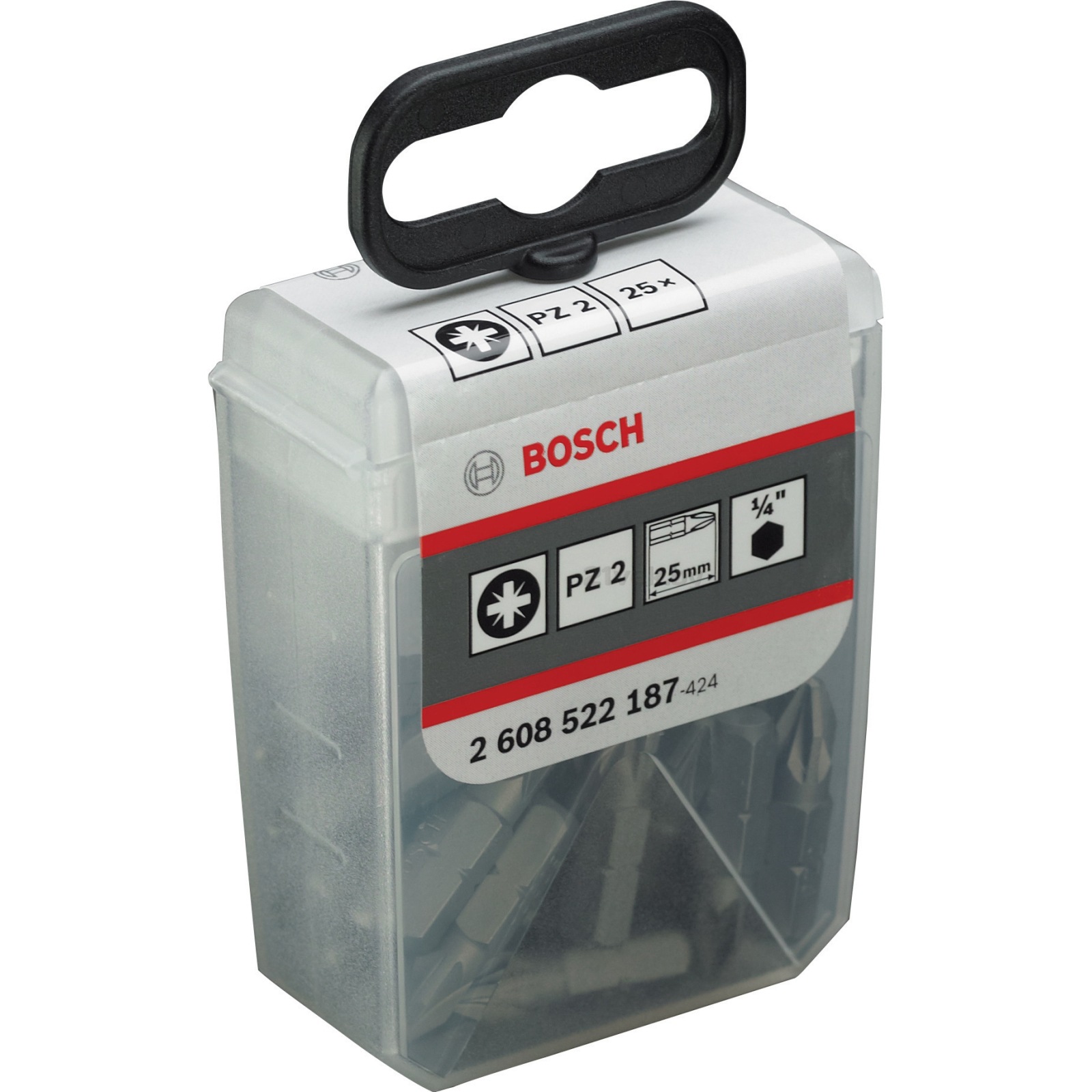 Набор бит Bosch Extra-Hart 25 мм PZ 2, 25 шт. (2.608.522.187) изображение 3