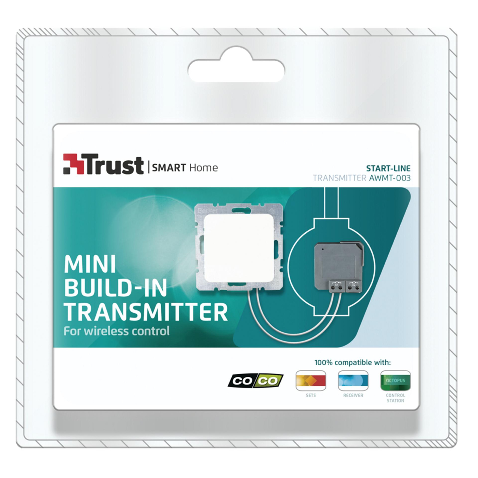 Умная кнопка Trust AWMT-003 Mini build-in transmitter, battery powered (71079) изображение 3